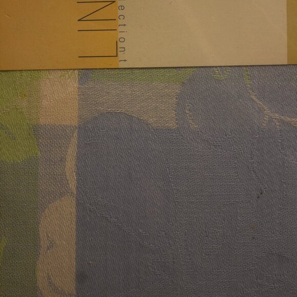 Lintex Jacquard Oblong 60 x 104 Inches Blue Green Tablecloth 100% Cotton - Picture 3 of 6